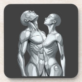 Cyborg Couple Square Hard Plastic Coasters Bier Onderzetter (Voorkant)