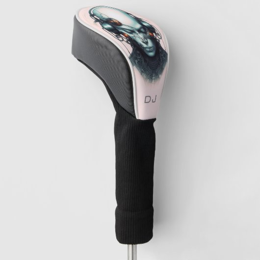 Cyborg Cyberpunk DJ monogram Golfheadcover (Schuin)