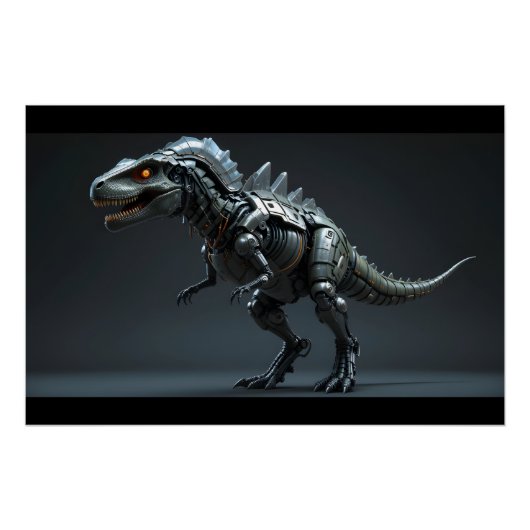 cyborg-dinosaurusdestructie perfect poster (Voorkant)