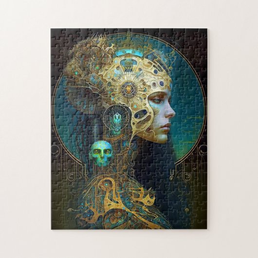 Cyborg Femme Imaginaire Sci-Fi Art Jigsaw Puzzle (Vertical)