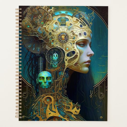 Cyborg Femme Imaginaire Sci-Fi Art Planner (Devant)