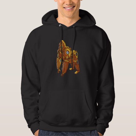 Cyborg gorilla monkey stempunk robotic hoodie (Voorkant)