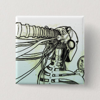 Cyborg-knop Vierkante Button 5,1 Cm