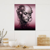 cyborg meisje cool tiener poster (Keuken)