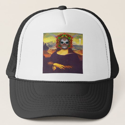Cyborg Mona Lisa Trucker Pet (Voorkant)