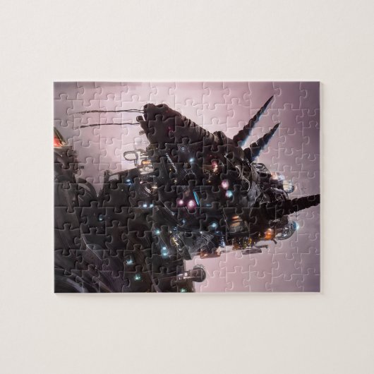 Cyborg noir licorne puzzle (Horizontal)