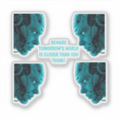 CYBORG ROBOTISCHE KOP Sticker (Voorkant)