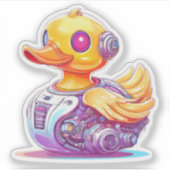 Cyborg Rubber Duck Sticker (Voorkant)