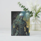 Cyborg Skeleton Futuristic Science Fiction Briefkaart (Staand voorkant)