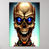 Cyborg Skull | AI Art Poster (Devant)