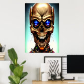 Cyborg Skull | AI Art Poster (Bureau à domicile)