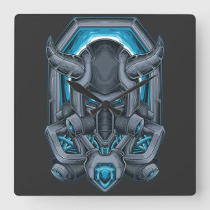Cyborg Square Wall Clock Vierkante Klok