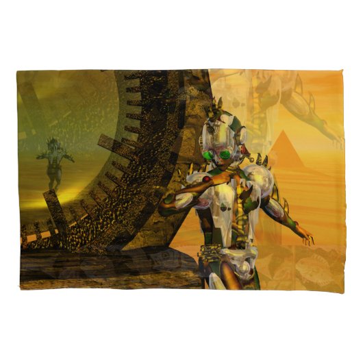CYBORG TITAN, DESERT HYPERION Science Fiction Scif Kussensloop (Voorkant-Links)