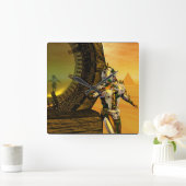 CYBORG TITAN, DESERT HYPERION Science Fiction Scif Vierkante Klok (Huis)