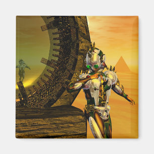 CYBORG TITAN IN DESERT HYPERION Science Fiction, Magneet
