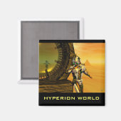CYBORG TITAN IN DESERT OF HYPERION Science Fiction Magneet (Voorkant / Achterkant)