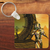 CYBORG TITAN IN DESERT OF HYPERION Science Fiction Sleutelhanger (Voorkant)