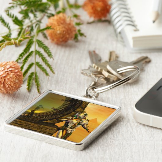 CYBORG TITAN IN DESERT OF HYPERION Science Fiction Sleutelhanger (Zijkant)