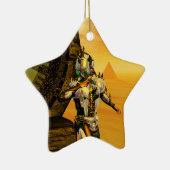 CYBORG TITAN IN HYPERION DESERT Sci-Fi Star Keramisch Ornament (Rechts)