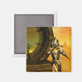 CYBORG TITAN IN WOESTIJN HYPERION Science Fiction, Magneet (Voorkant / Achterkant)