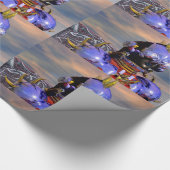 CYBORG TITAN PORTRAIT Blue Science Fiction Scifi Cadeaupapier (Hoek)