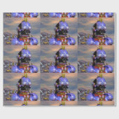 CYBORG TITAN PORTRAIT Blue Science Fiction Scifi Cadeaupapier (Vlak)