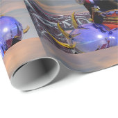 CYBORG TITAN PORTRAIT Blue Science Fiction Scifi Cadeaupapier (Rol Hoek)