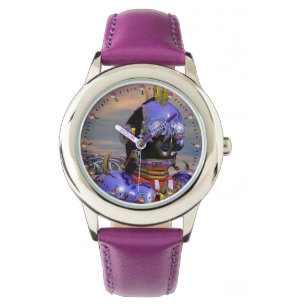 CYBORG TITAN PORTRAIT Blue Science Fiction Scifi Horloge