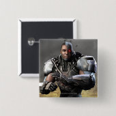 Cyborg Vierkante Button 5,1 Cm (Voorkant /achterkant)