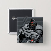 Cyborg Vierkante Button 5,1 Cm (Voorkant /achterkant)
