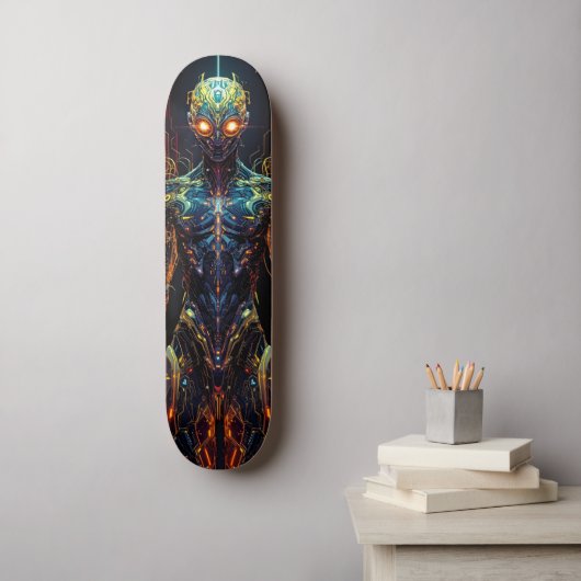 Cyborg Warrior Skateboard (Muurkunst)