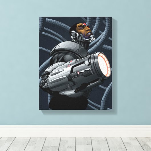 Cyborg & Weapon Bust Canvas Afdruk (Insitu (Houten vloer))