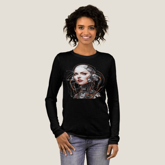 Cyborg weiblich Tri-Blend shirt (Voorkant)