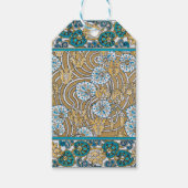 cyclamen blue art nouveau bloem behang cadeaulabel (Voorkant)