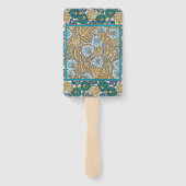 cyclamen blue art nouveau bloem behang handwaaier (Achterkant)