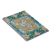 cyclamen blue art nouveau bloem behang notitieboek (Rechterzijde)