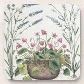 Cyclamen en Lavender: 1.Cyclamen Romanum; 2.Spica Onderzetter (Voorkant)