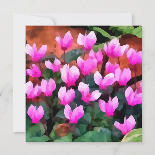 Cyclamen Flowers Uitnodiging (Voorkant)