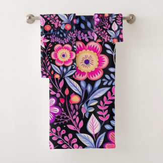 Cyclamen lente bloemen patroon bad handdoek