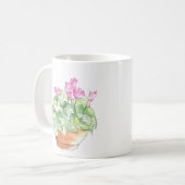 Cyclamen van Waterverf Koffiemok (Voorkant links)