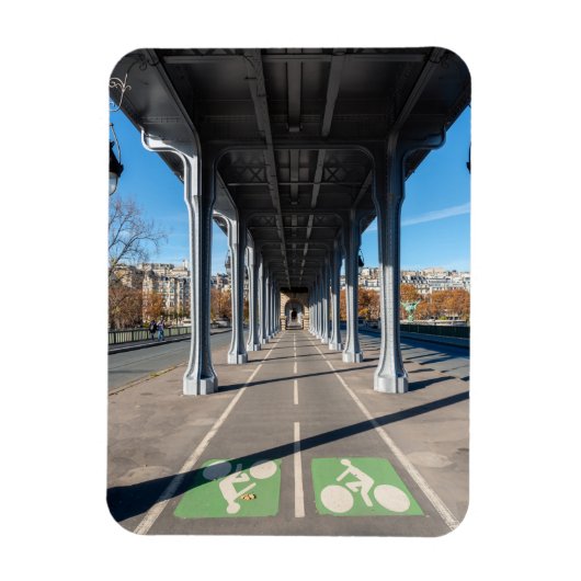 Cycle Path on the pont Bir-Hakeim - Parijs, Frankr Magneet (Verticaal)
