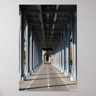 Cycle Path on the pont Bir-Hakeim - Parijs, Frankr Poster