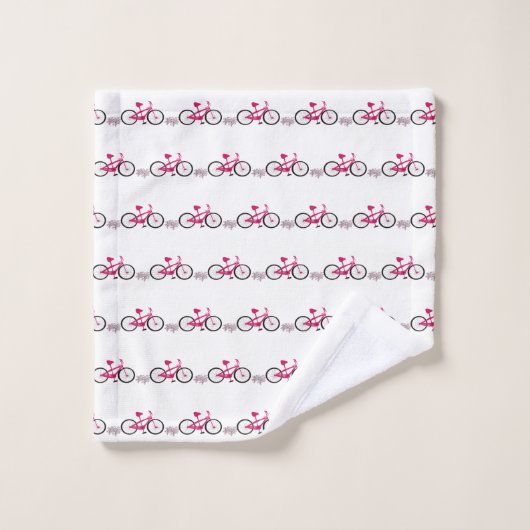 Cycle pour des bicyclettes roses pures (Gant de toilette)