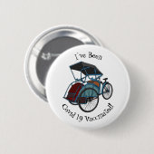 Cycle rickshaw cartoon illustratie ronde button 5,7 cm (Voorkant /achterkant)