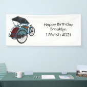 Cycle rickshaw cartoon illustratie spandoek (Beurs)