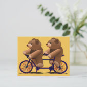Cycle Tandem, Teddy Bear Print Briefkaart (Staand voorkant)