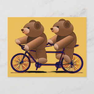 Cycle Tandem, Teddy Bear Print Briefkaart