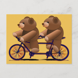 Cycle Tandem, Teddy Bear Print Briefkaart
