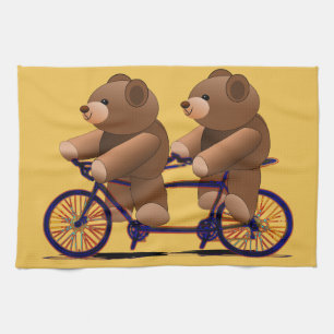 Cycle Tandem, Teddy Bear Print Theedoek