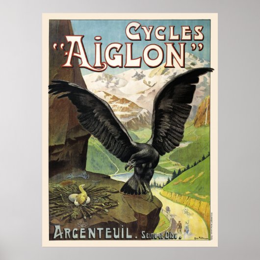 Cycles Aiglon  Adverteren Poster Frankrijk (Voorkant)